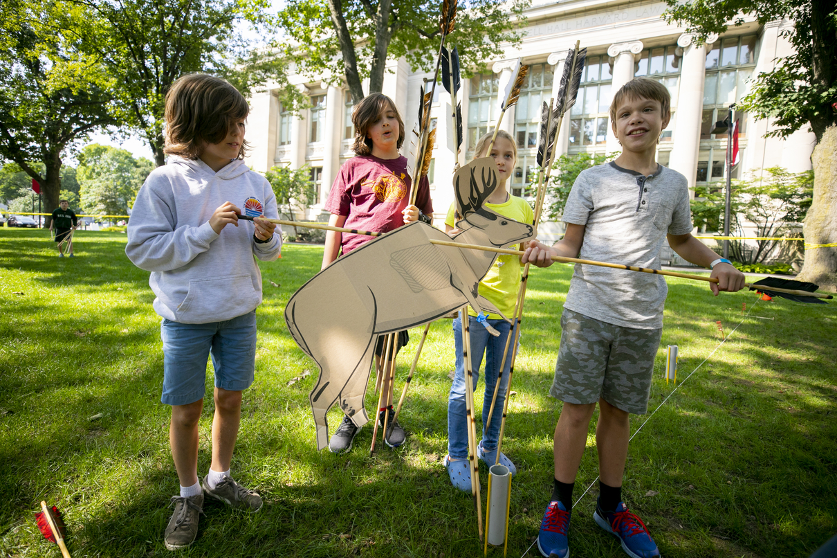 Campers at Peabody museum