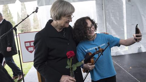 Ana Isabel Cardona and Drew Faust