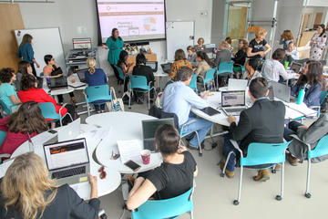 Participants at a Monday Job Seekers Connection event.