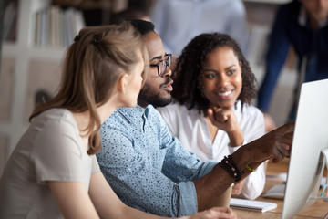 Group of people browsing online
