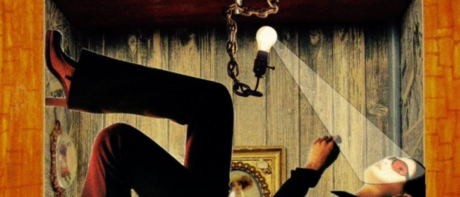 Painting of person standing vertical on wall